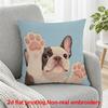 2D Flat Printing, 1pc, French Bulldog Puppy with Raised Paws, Pillow Cover, Polyester, Modern Home Decor: Decorative Covers Suitable for All Room Type