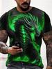 Summer Street Style Fashion Men's T-shirt Urban Everyday Casual Short-sleeved Top 3D Dragon Print Men's Outdoor T-shirt