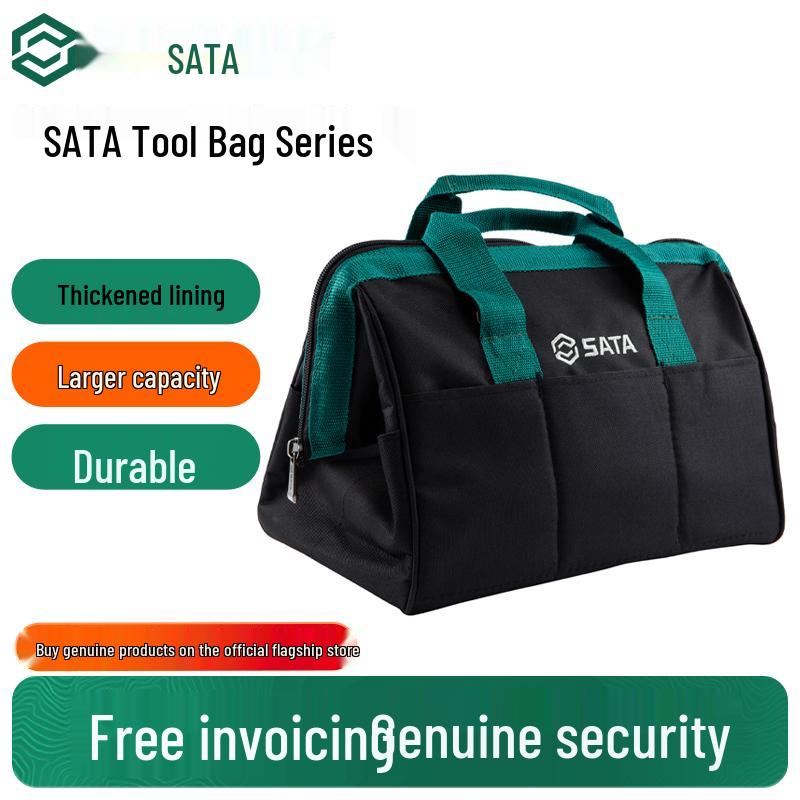 SATA Sturdy Canvas Tool Bag: Durable, Thickened, Portable Storage for Carpenters & Electricians