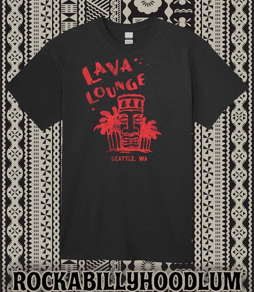 Retro Tiki T Shirt Bar Mug Polynesian Restaurant Art Lava Lounge Seattle WA