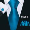Designer Blue Ties for Men 10 Styles Necktie Pocket Square Cufflinks Set Wedding Dating Party