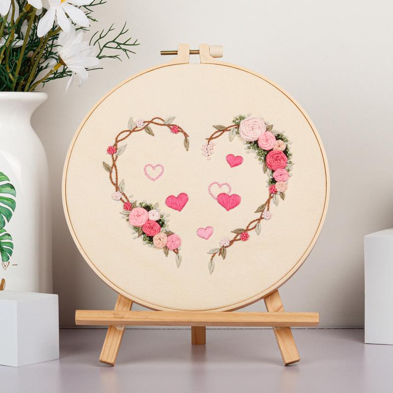 New Diy Embroidery Kit, Heart To Heart Valentine S Day, Handmade Embroidery Material Package Material package