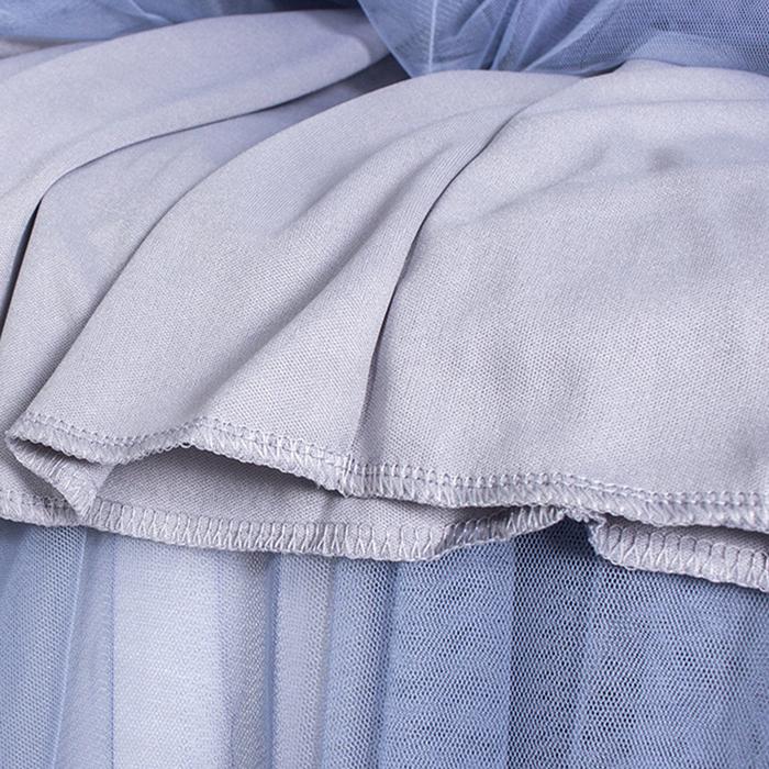 Women Spring Fall High Waist All Match Color Block Mesh A Line Skirt