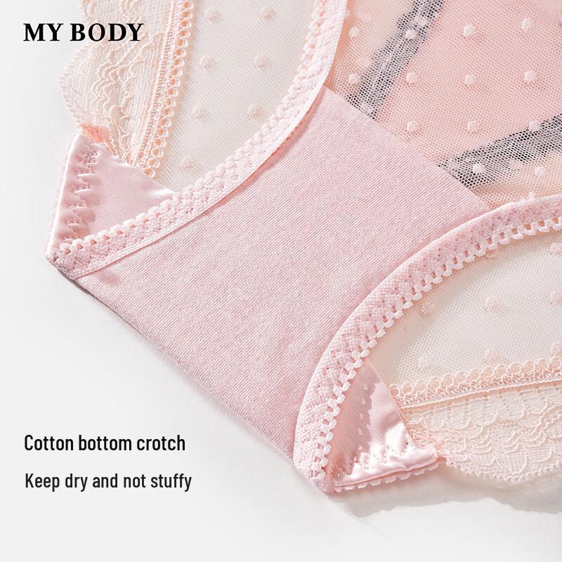 mybody Sexy Eyelash Lace Mid-Waist Panties