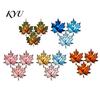 Halloween Party Decor Acrylic Maple Leaf Suncatcher for Autumn Home Decor, Stained Glass Room Atmosphere Style Window Hanging Ornament Thanksgiving
