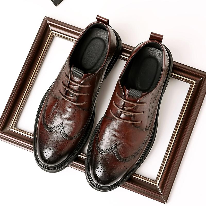 Fashion Leather Shoes For Man Genuine Leather Casual Shoes Fashion Business Oxford Shoes High Quality Designer Work Shoes