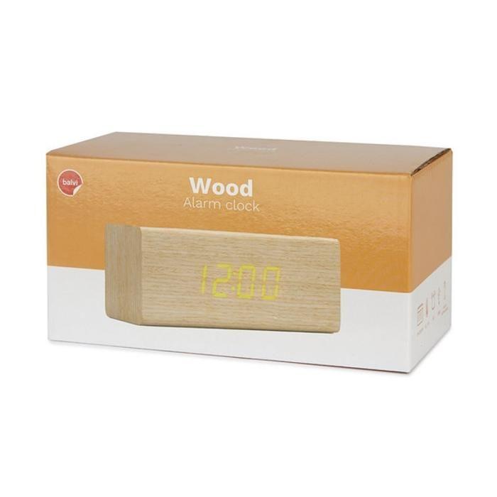 Réveil Multifonctions - Cadeau Maestro - Bois De Chêne - 3 Alarmes - Thermomètre - Calendrier