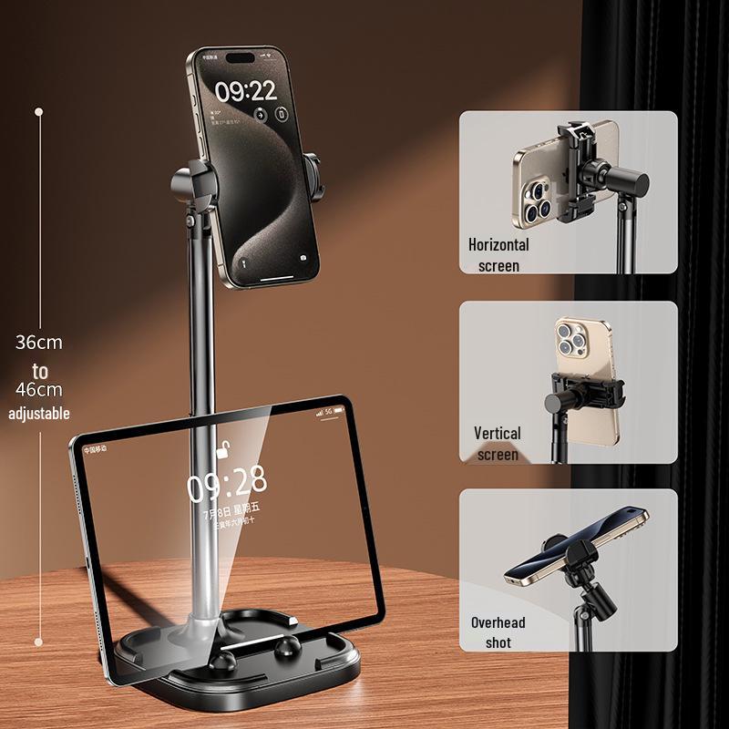 Desktop Telescopic Adjustable Phone & Tablet Selfie Stand for Live Streaming