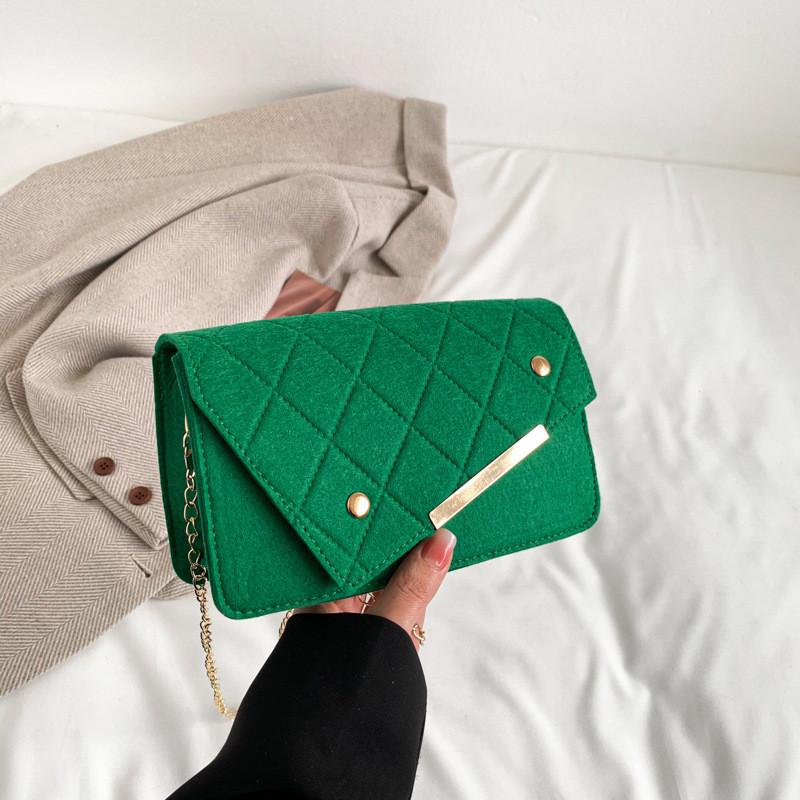 Trendiger Street Style Filzketten-Kleines Quadratische Tasche Für Damen 2023 Modische Umhängetasche