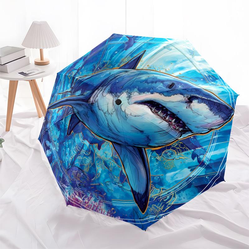 

Deep-Sea Fish pattern, automatic folding umbrella, portable and foldable design, 8 ribs, a Christmas or birthday gift.