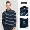 MONTAGUT Men's Striped Long-Sleeve Polo Shirt
