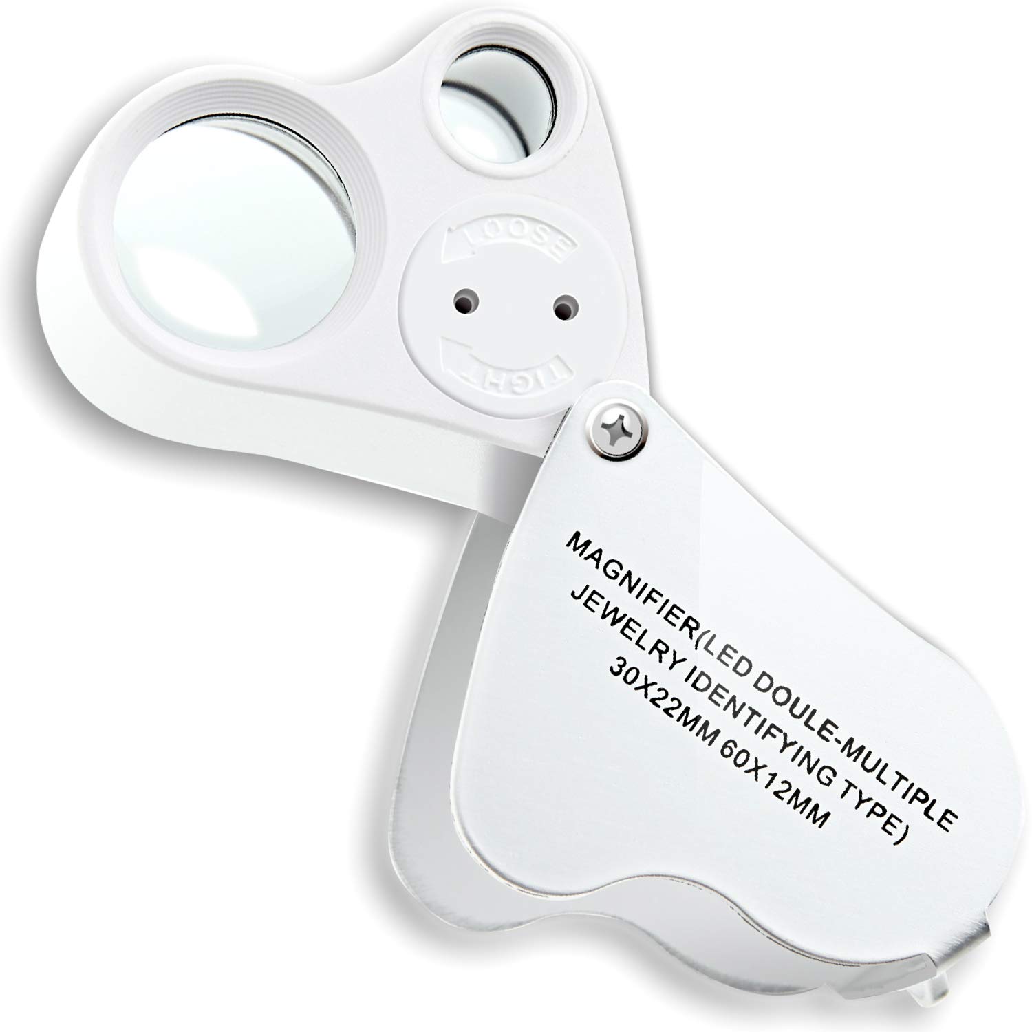 

Phoenix Portable Loupe 2 типи лінз Компактне зберігання Світлодіодний світильник включений термін гарантії 45 Збільшувальне скло Loupe Silver [30x & 60x] / / Long days срібний