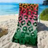 Vibrant Leopard Print Beach Towel Modern Neon Cheetah Pattern Towel Soft Absorbent Quick Dry Beach Blanket for Summer
