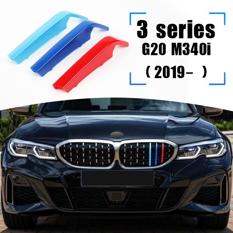 3PCS ABS M Style Car Racing Grills Clips Trim Strips  For BMW 3 Series E36 E45 E46 E90 E92 F30 G20 F34 Exterior Accessories