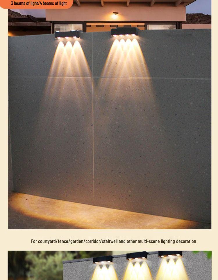Waterproof Solar Wall Light - Outdoor Courtyard & Garden Decorative Spotlight