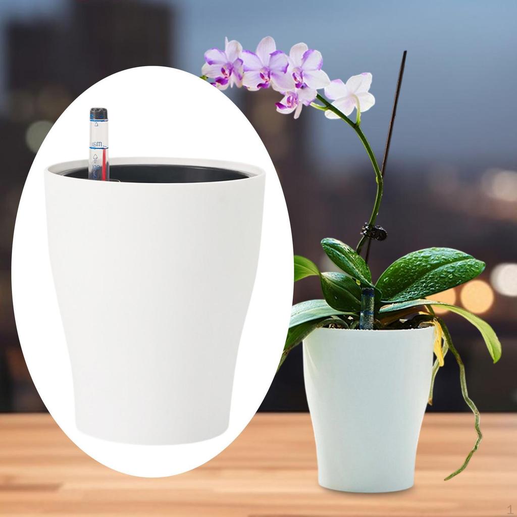 Self Watering Planter Decorative Plant Pot for Indoor Outdoor Plants Flower with Water Level