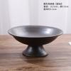 Chinese Retro Glazed Ceramic Plate High Foot Fruit Dish Japanese Zen Tea Tray for Home