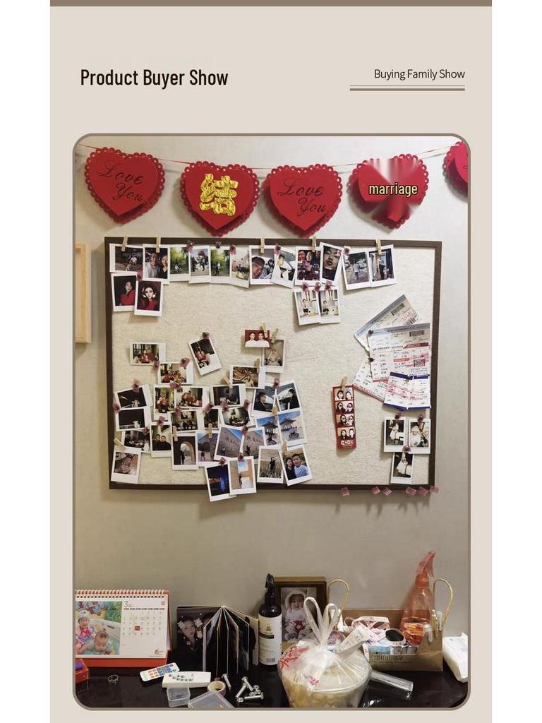 Punch-Free Felt Wall Sticker Display: Cork Board & Photo Background for Living Room Décor
