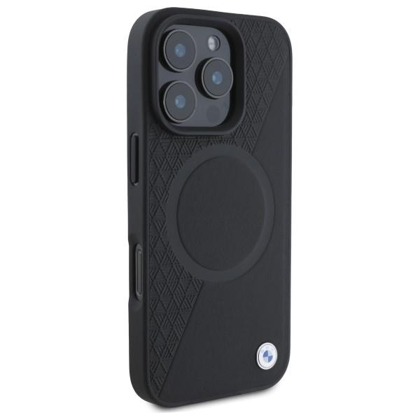 BMW BMHMP16X23RTPK iPhone 16 Pro Max 6.9" black/black hardcase Sign Leather Half Textured And Circle MagSafe