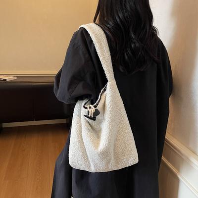 Lamb Plush Bag Women's 2025 Autumn and Winter New Fashion Casual Commuter Shoulder Bag Large Capacity Tote Bag