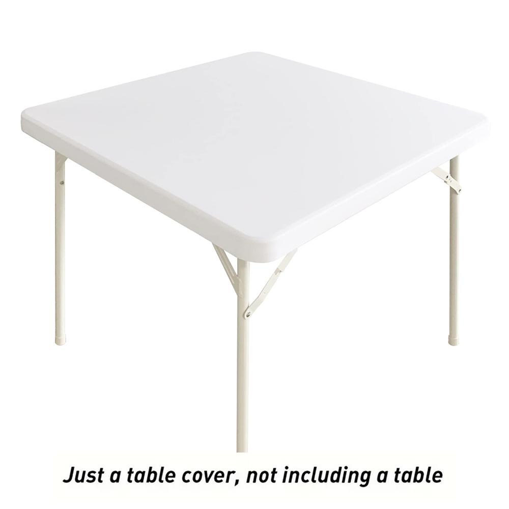 Square Fitted Table Cover Elastic Tablecloth Stretch Spandex Tables Top Cover Table Topper Cap for Dining Kitchen Home Party
