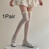 1Pair Lolita Long Tube Nylon Spring and Summer Over The Knee Thin Bow Girl's Lace