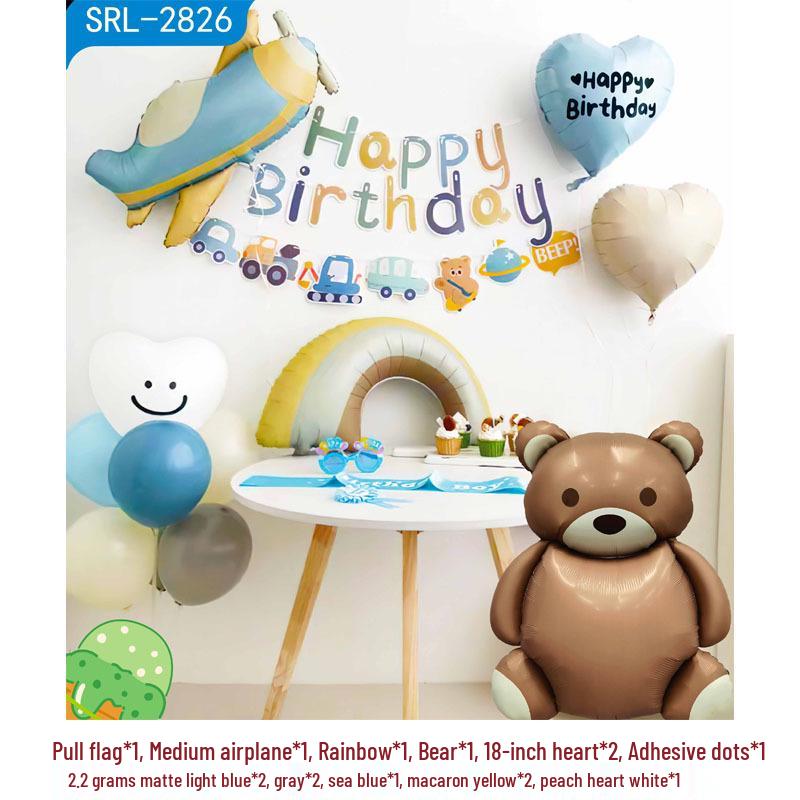 Geburtstagsdeko Ballon-Set für Kinder - Themen-Hintergrund mit Folienballons