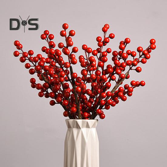 

Искусственный цветок, долговечный, не увядающий, длинный стебель, фрукты, рождественское цветочное украшение F