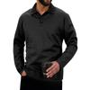 Men's Solid Color Sports Button Lapel Long Sleeve Tops Men's Casual Fashion Long Sleeve Tops