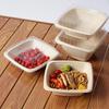32oz Square Disposable Sugarcane Pulp Containers with PET Lids