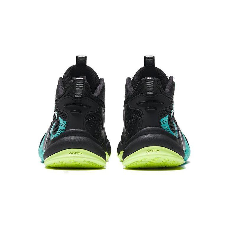 Anta Kwangchao 2 Shock Absorbing Durable Low Top Kids Basketball Shoes Kids Basketball Shoes Black Green A312331131-4