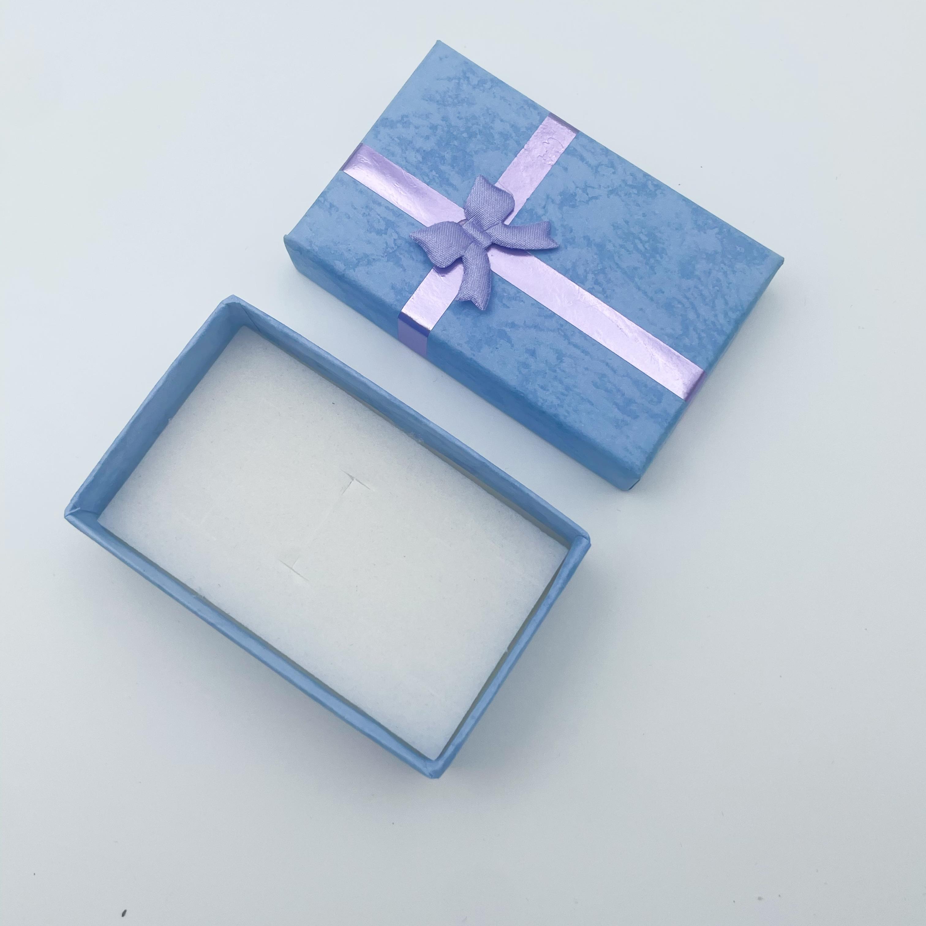 

12 шт./лот, набор из разных цветов, кольцо, ожерелье, коробка, безделушка, футляр для ожерелья, держатель для сережек, упаковка 5*8, подарочная коробка синий