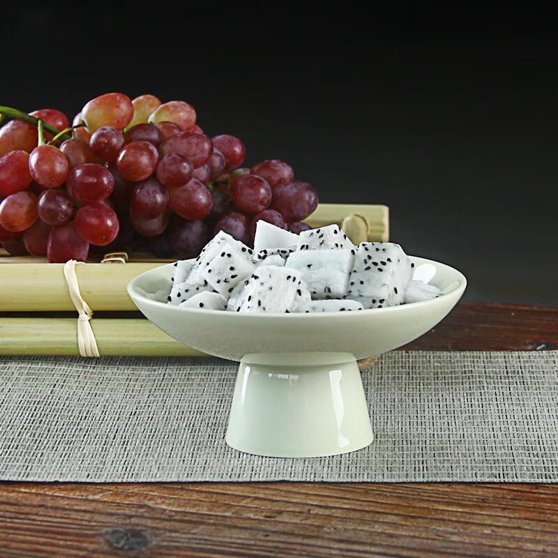 Retro Ceramic High-Foot Tea Snack Plate