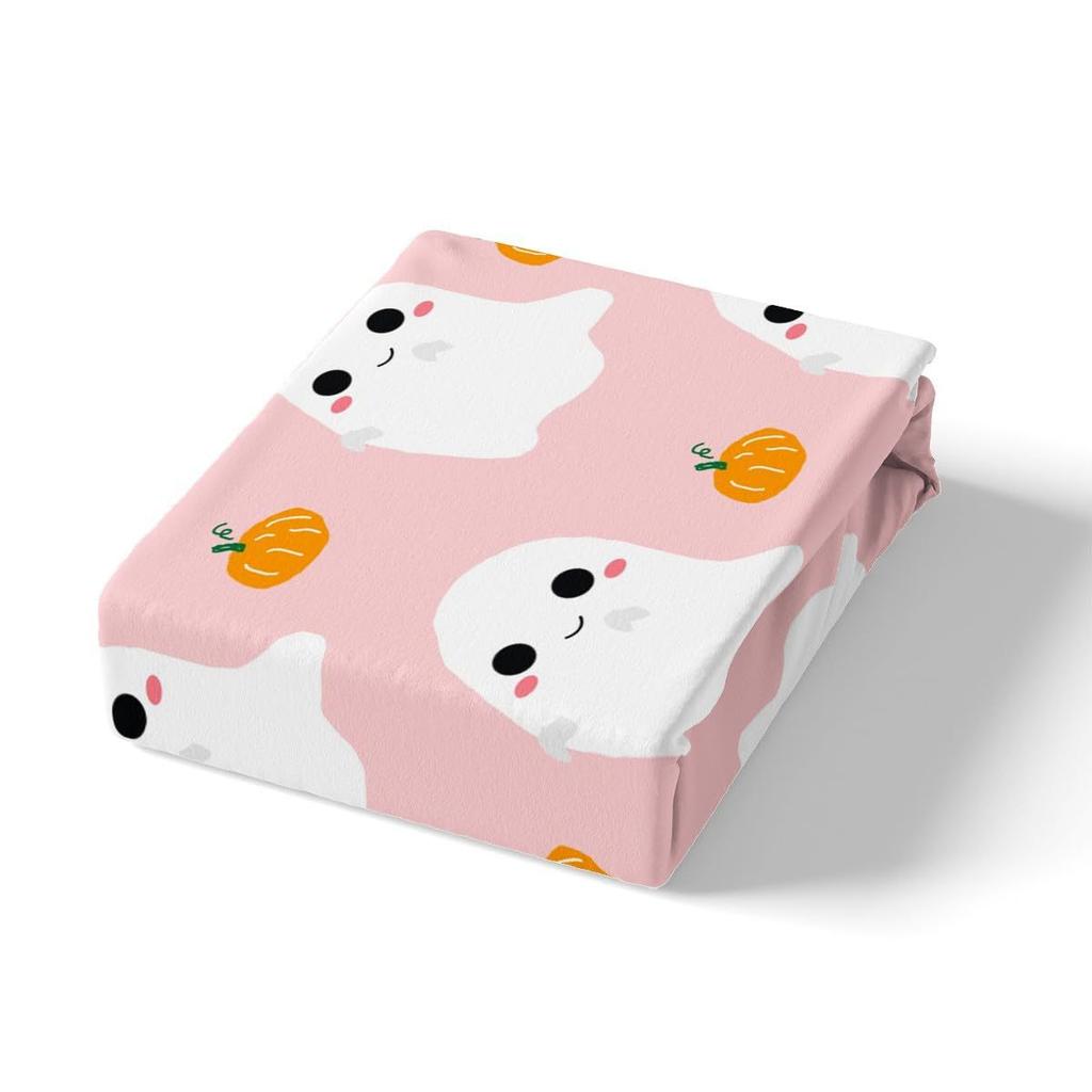 Cute Halloween Bedding & Pillowcase, Ghost Pumpkin Duvet Cover Set Dorm Bedding, Halloween Decor, Nursery Toddler Bedding Set