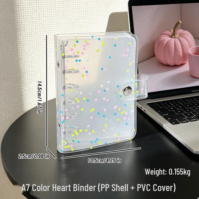 Couverture transparente A7 en PVC à 6 trous pour carnet à feuilles mobiles