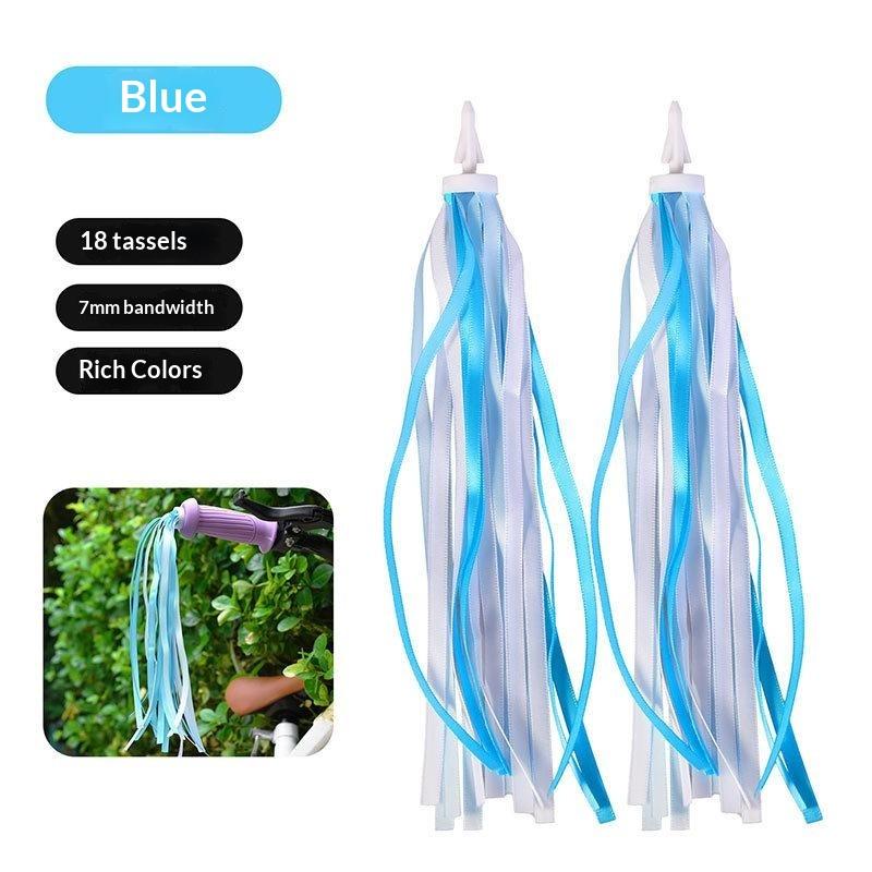 2pcs Bicycle Handlebar Streamers Fluffy Colorful Tassels for Kids Scooter Tricycle Outdoor Cycling Decoration