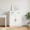 White Sideboard with Drawers 66 x 34.5 x 87 cm Engineered Wood