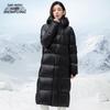 Xuezhongfei Unisex Langer Winterparka mit Kapuze und Gänsedaunenfüllung