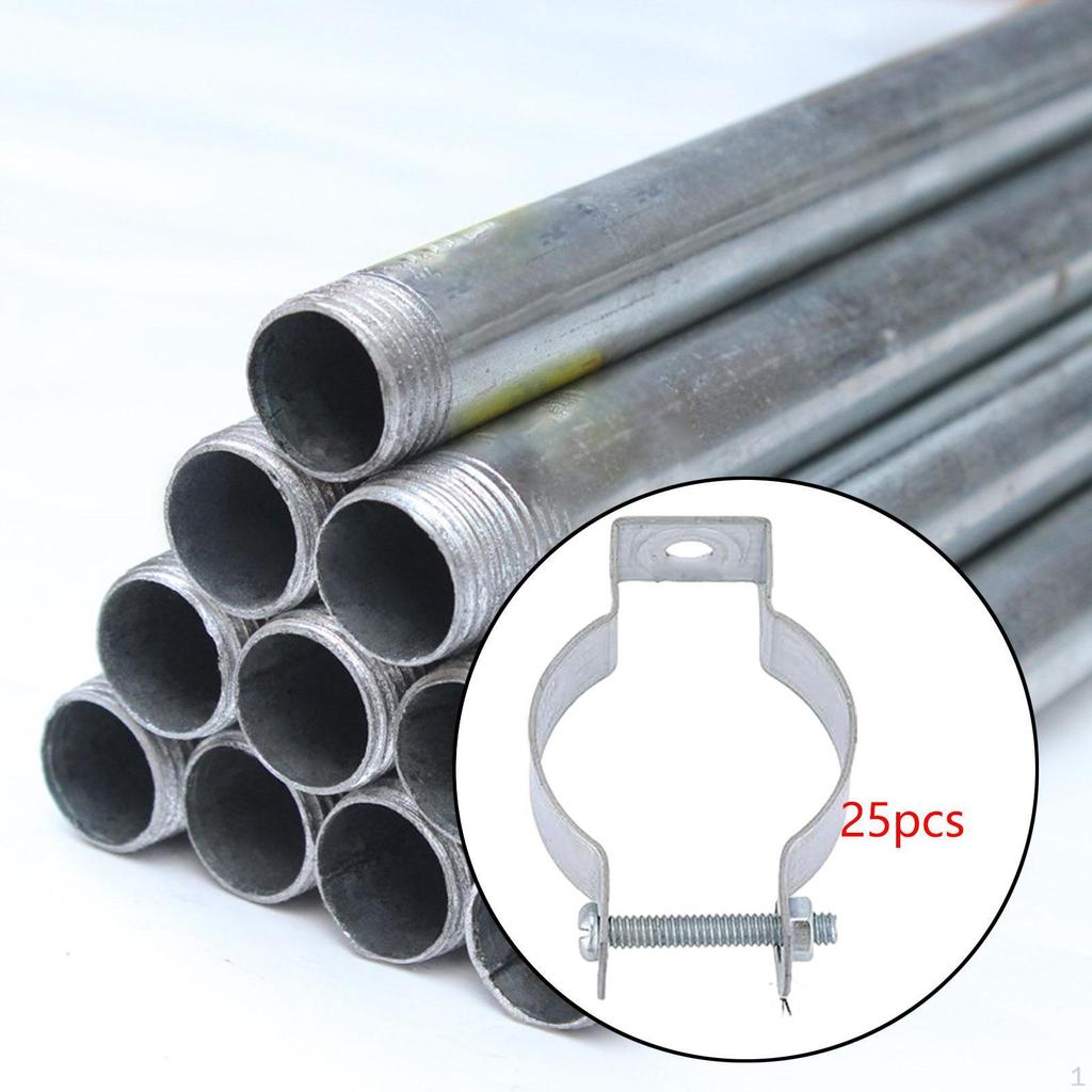 25 Pieces Galvanized Steel Conduit Hangers Supports Silver Versatile High Performance Rigid
