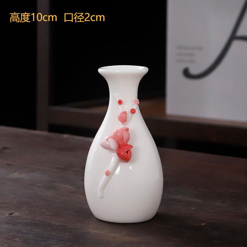 Chinese Mini Ceramic Handmade Flower Vase Flower Inserted Dry Flower Fragrance Bottle Home Table Desk Decorations Accessories