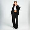 Women's Autumn 2-Piece Sportswear Set - Casual Long Sleeve Zip-Up Baseball Jacket & Solid Color Trousers