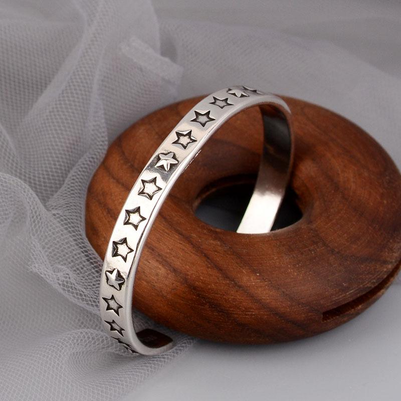 XIYANIKE Silver Pupular Korea Star Bangle For Women Fashion Simple Opening Hand Jewelry Party