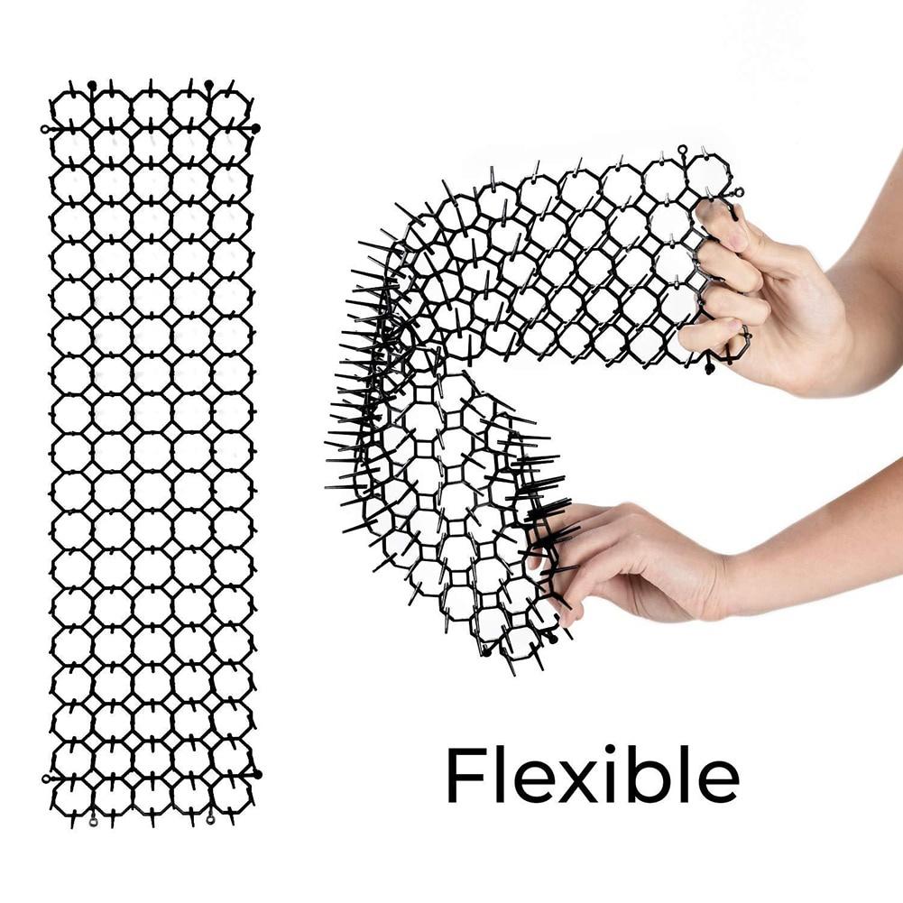 10Pcs 13cmx49cm Garden Prickle Strip Dig Stop Cat Repellent Deterrent Mat Spike Portable Anti-Cat Dog Outdoor Garden Staples Pegs