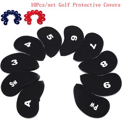 10Pcs Neoprene Golf Club Head Cover Wedge Iron Protection Head Cover
