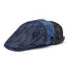 Fashion Cotton Jacquard Denim Beret British Vintage Versatile Forward-Facing Cap Striped Duckbill Cap Men's Trendy