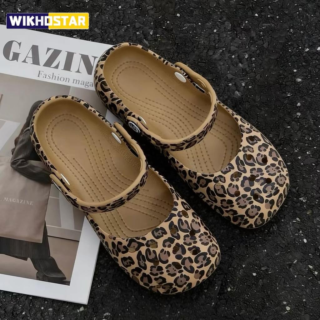 Zoccoli da Donna Piatte con Stampa Leopardo Carini Dolci da Indossare all'Aperto Estivi Nuovi Arrivi EVA Outdoor Spiaggia Impermeabili Antiscivolo Pantofole
