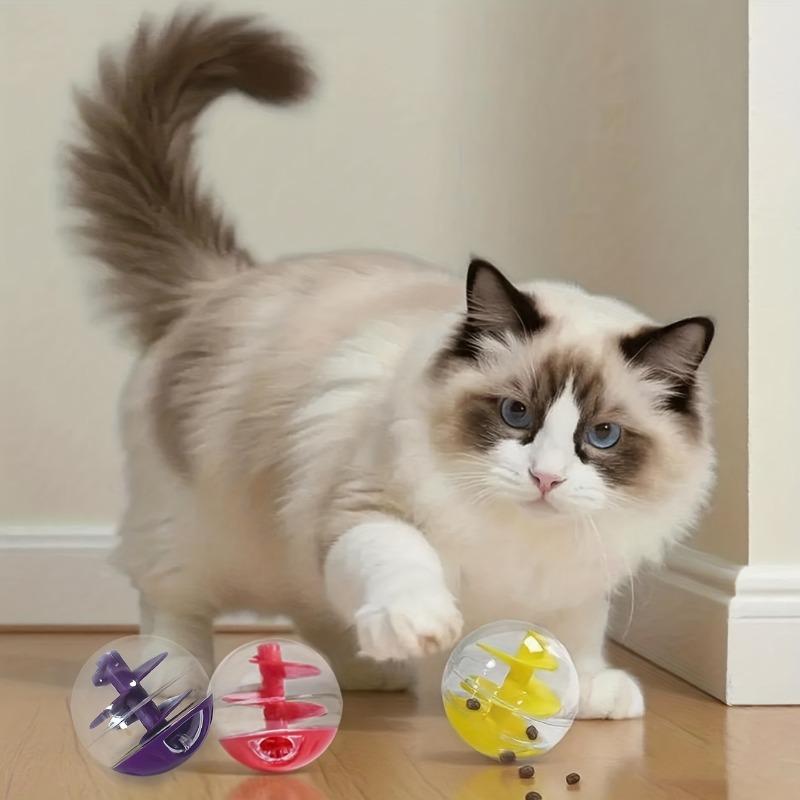 Cat Toy, Interactive Food Puzzle for Cats, Slow Feeder Ball for Indoor Cats, Amusing Pet Enrichment Toy, No Battery Required
