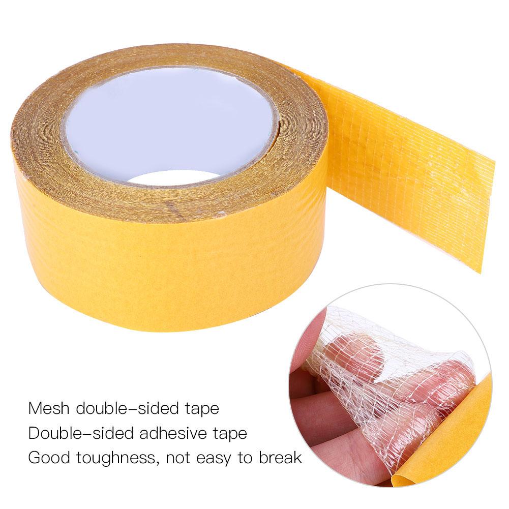 Waterproof Fiberglass Strong Tape Cross shaped Mesh Fiber Grass Double Sided Mesh Tape(50mm x 20m )