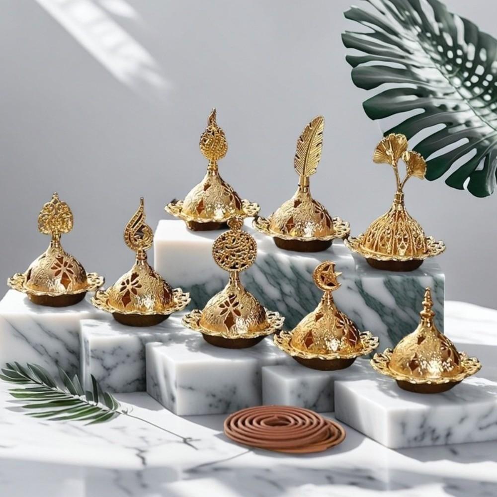 Zinc Zinc Alloy Metal Incense Burner Gold Aromatherapy Burner Creative Mini Censer Holder Middle East