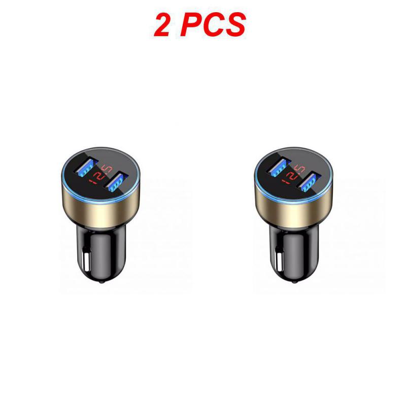 1~5PCS 15w Cigarette Lighter Universal Car Accessories With Led Voltage Current Display Car Charger Dual Usb Port